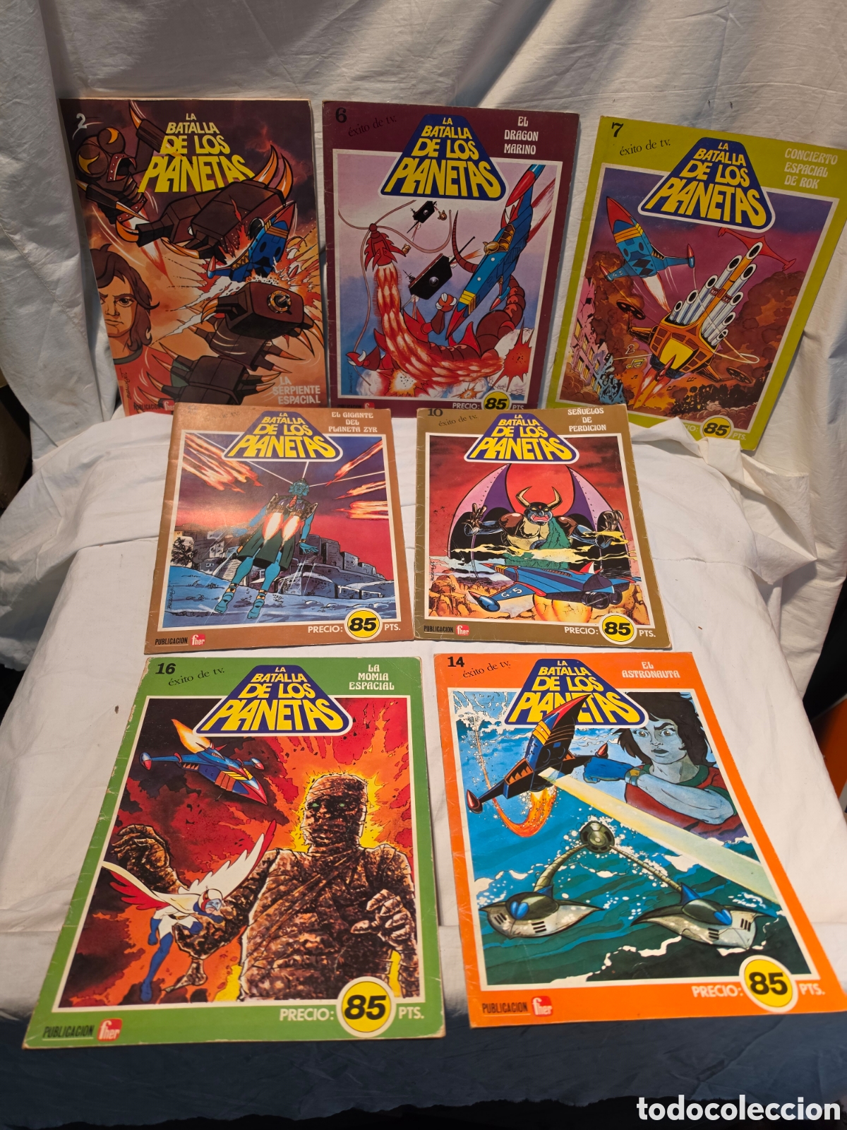 C&oacute;mics: LA BATALLA DE LOS PLANETAS. EDITORIAL FHER. N&Uacute;MEROS 2, 6, 7, 9, 10, 14, 16. A&Ntilde;OS 70.