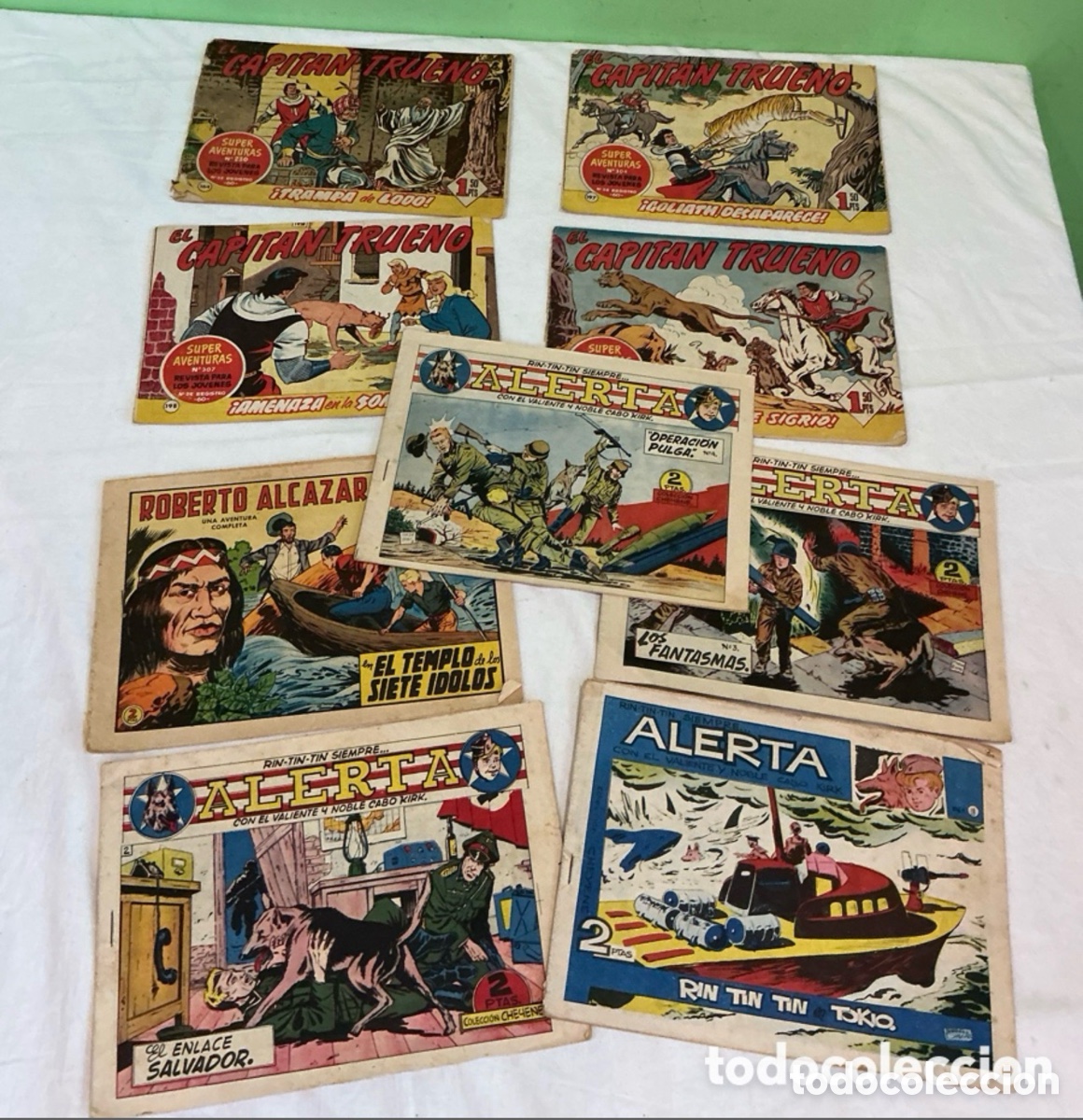 Comics : Lote antiguos 9 c&oacute;mics Capit&aacute;n Trueno Roberto Alc&aacute;zar Alerta Tebeos Vintage