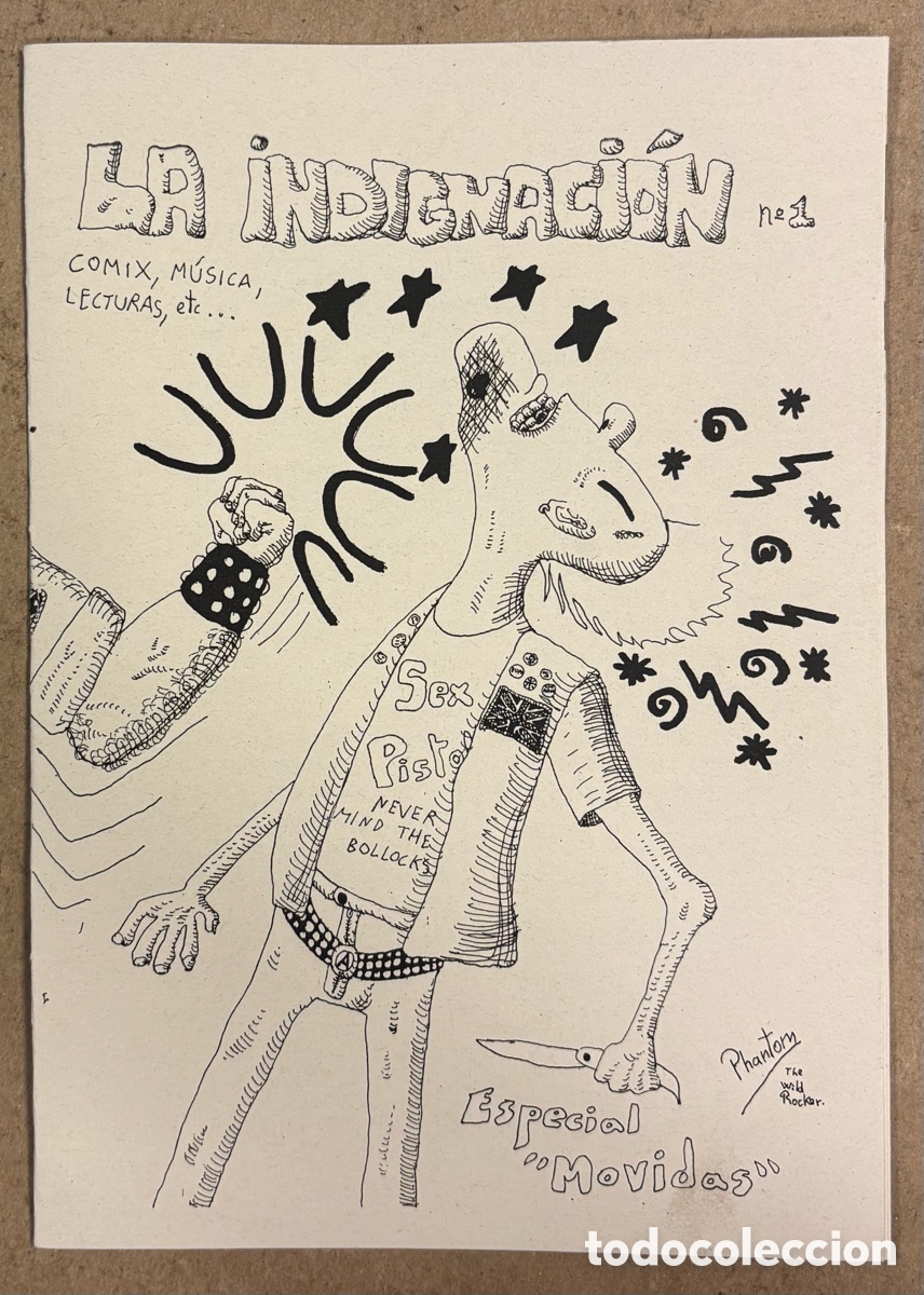 Comics: LA INDIGNACI&Oacute;N N&deg; 1 (1982). HIST&Oacute;RICO FANZINE ORIGINAL; COMIX, M&Uacute;SICA, LECTURAS,...