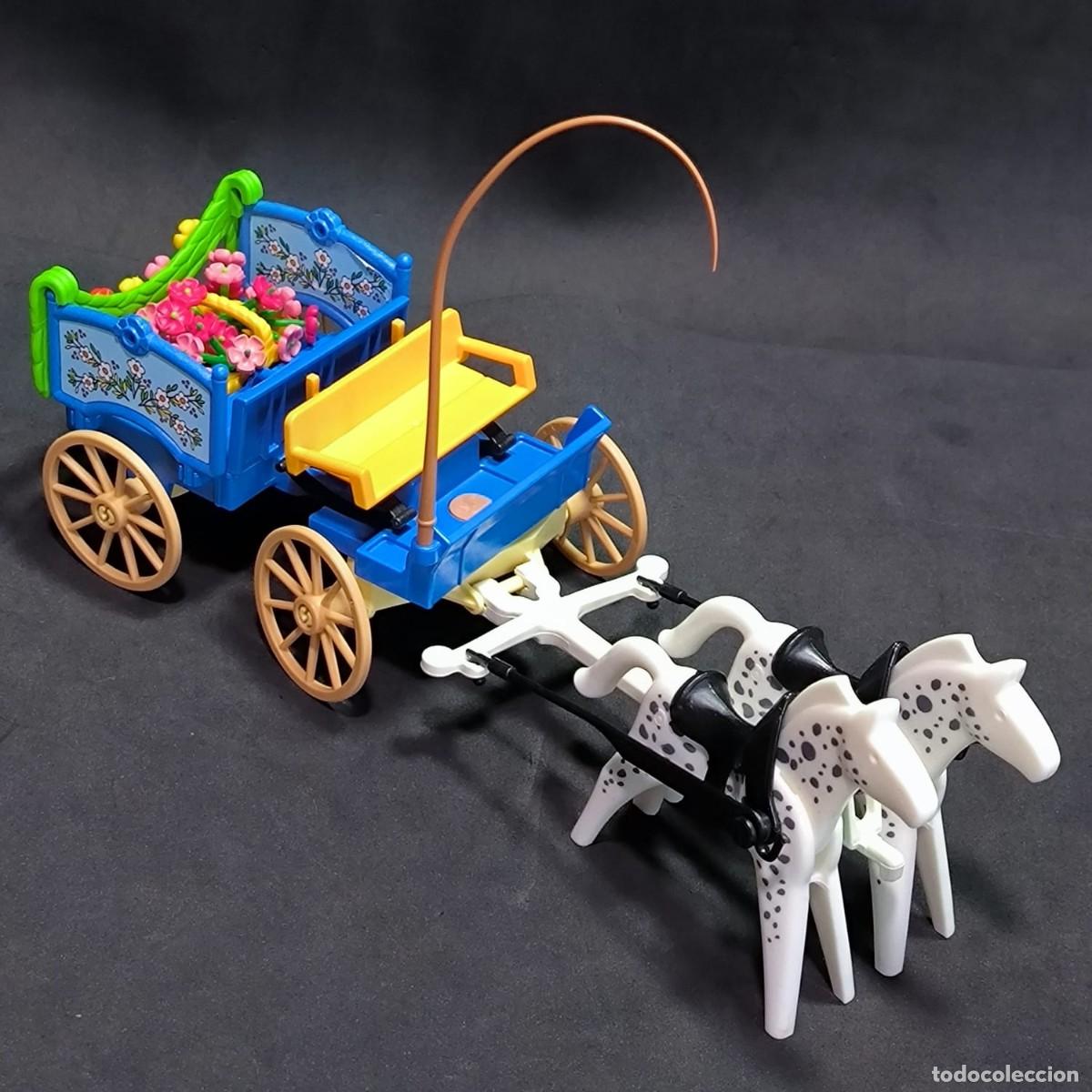 C&oacute;mics: Playmobil caruaje azul con caballos ☼