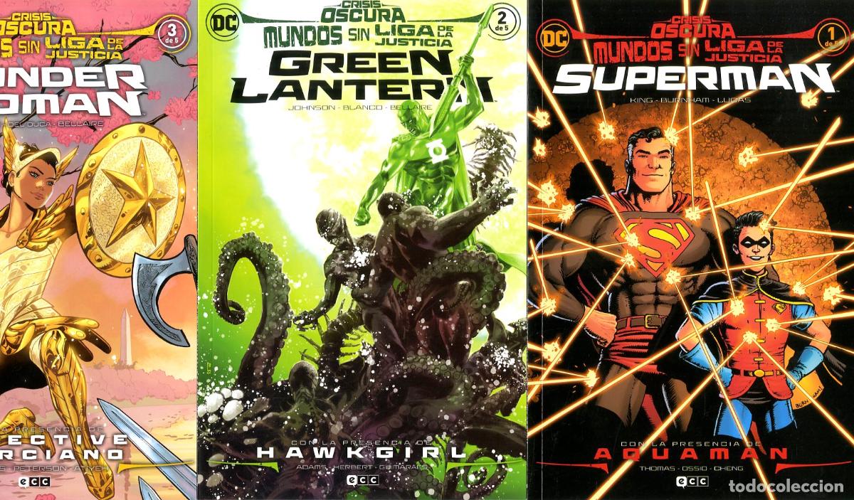 Comics: Crisis Oscura Mundos Sin Liga de la Justicia / DC - Completa 5 num. (ECC, 2023) - Thomas / Ossio / C