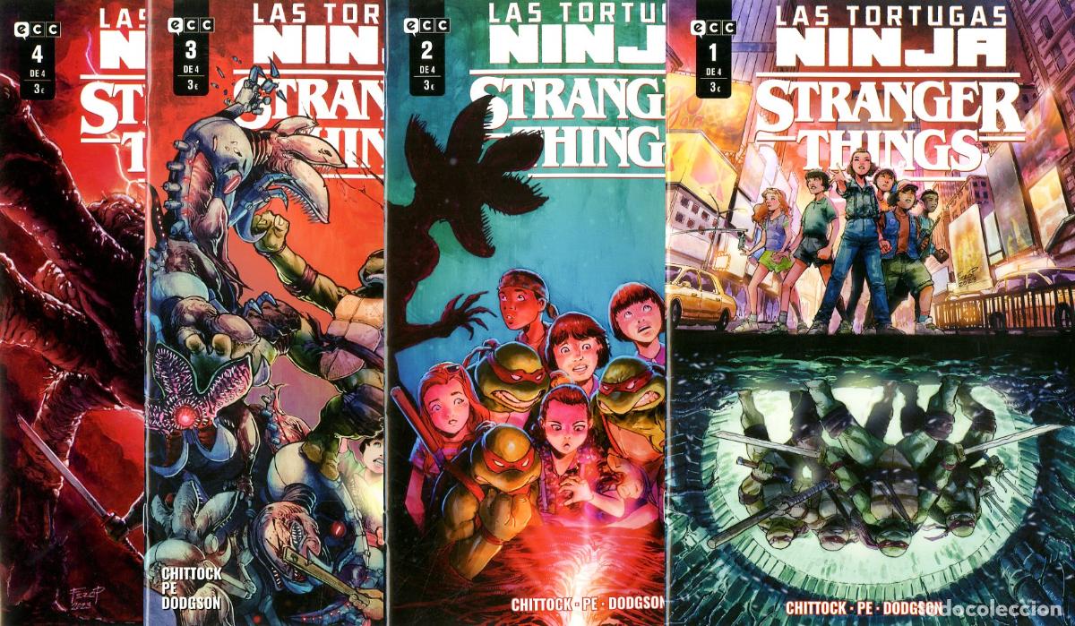 C&oacute;mics: Las Tortugas Ninja Stranger Things / Completa 4 num. (ECC, 2024) - Chittock / Pe / Dodgson