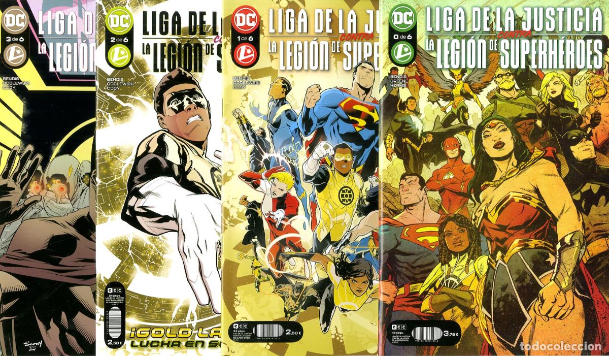 C&oacute;mics: Liga de la Justicia Contra la Legi&oacute;n de Superh&eacute;roes / DC - Completa 6 num. (ECC, 2022) - Bendis / Gr