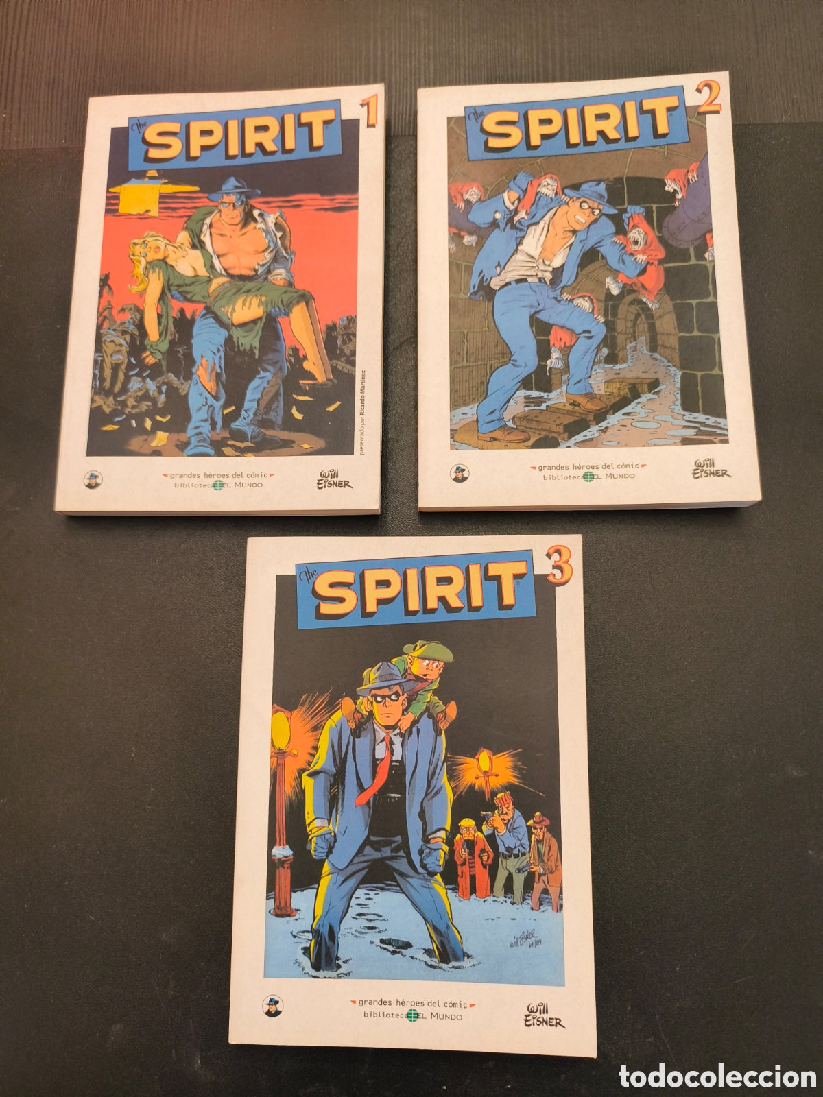 C&oacute;mics: SPIRIT GRANDES HEROES DEL COMIC BIBLIOTECA EL MUNDO COMPLETA N&deg;S: 1,2 Y 3 BUEN ESTADO