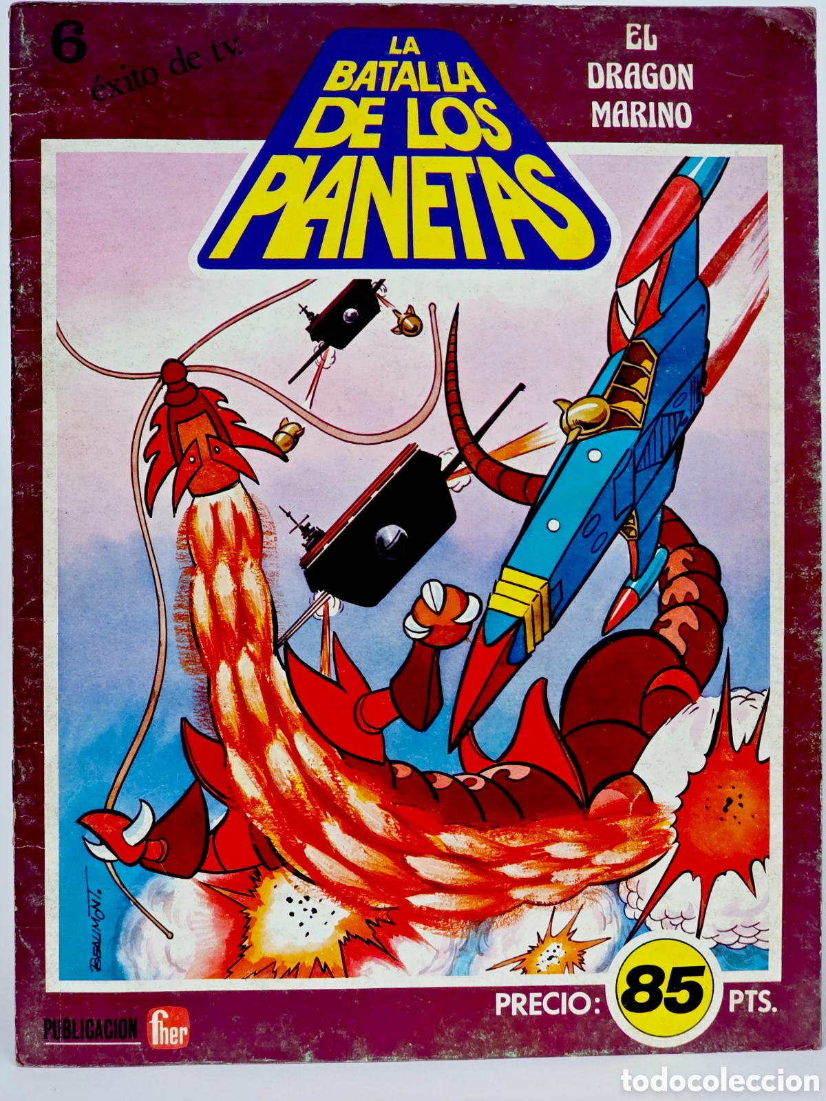 C&oacute;mics: C&Oacute;MIC LA BATALLA DE LOS PLANETAS 6 EL DRAG&Oacute;N MARINO EDITORIAL FHER 1980 BUEN ESTADO