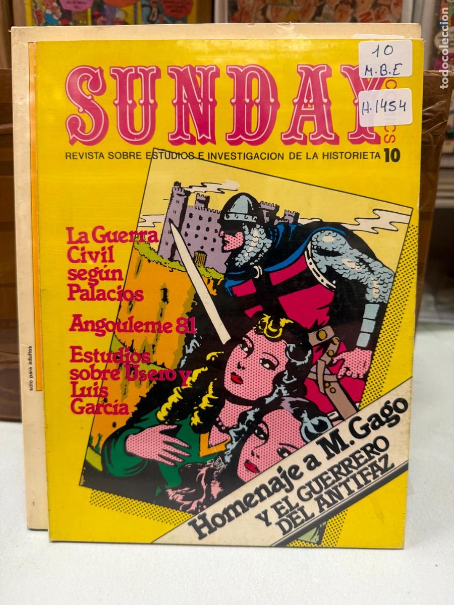 C&oacute;mics: SUNDAY REVISTA SOBRE LOS ESTUDIOS DE LA HISTORIETA NUMERO 10