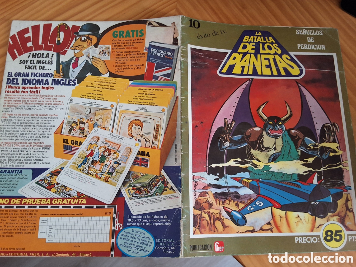 C&oacute;mics: La batalla de los planetas comic n&uacute;mero 10 a&ntilde;o 1980 edita fher