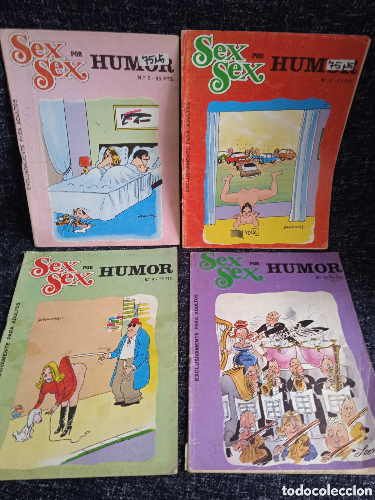 C&oacute;mics: SEX POR SEX HUMOR -LOTE DE 4 EJEMPLARES N&ordm; 1, 3,4,5 - HUMOR EROTICO A&Ntilde;OS 80