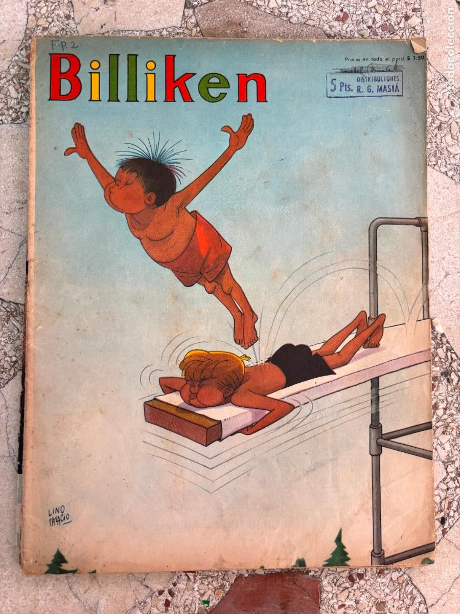 C&oacute;mics: BILLIKEN N&ordm; 1838 MARZO A&Ntilde;O 1955. PORTADA DE LINO PALACIO.