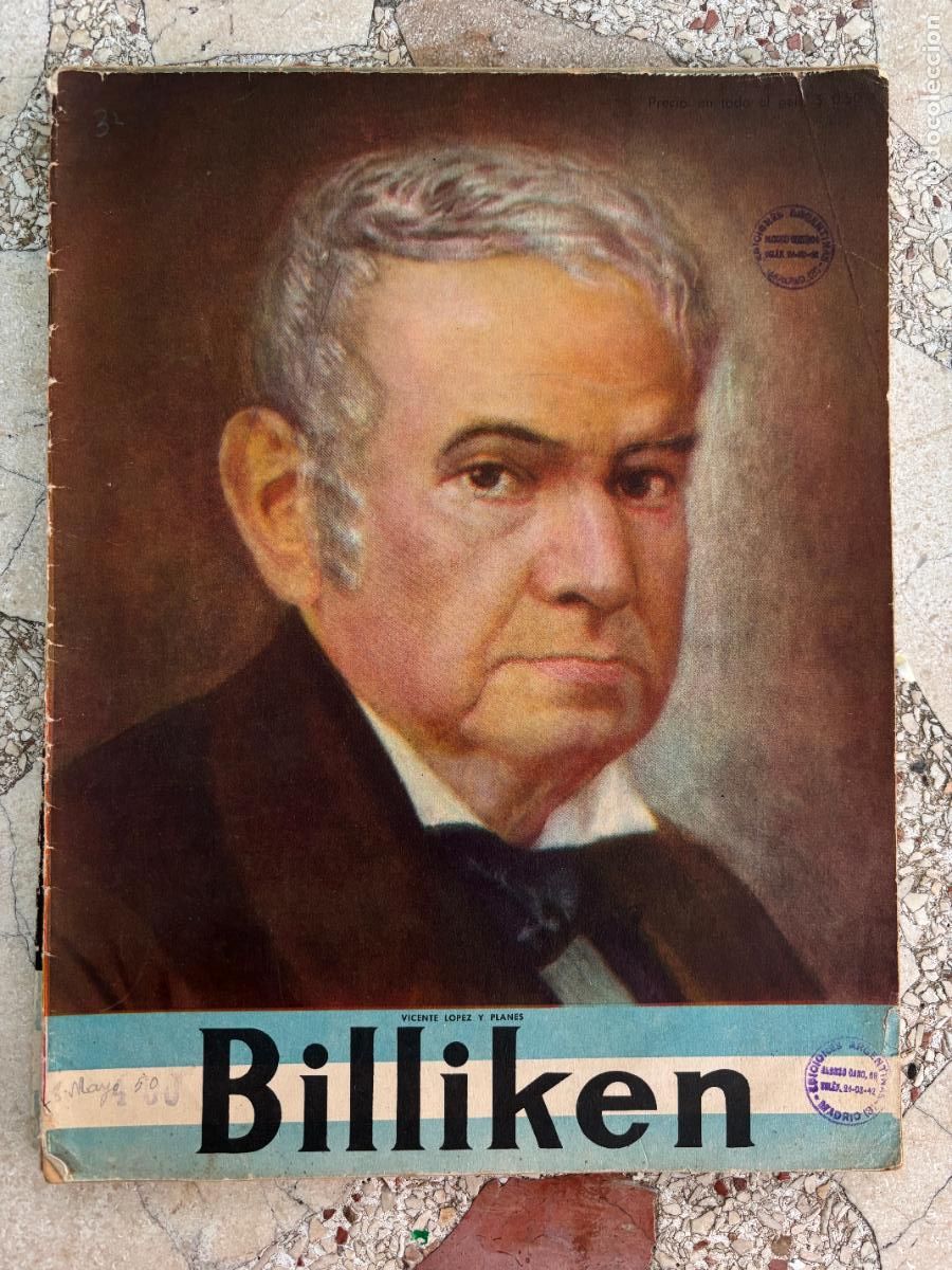 Comics : BILLIKEN N&ordm; 1586 MAYO A&Ntilde;O 1950. VICENTE LOPEZ Y PLANES EN PORTADA.