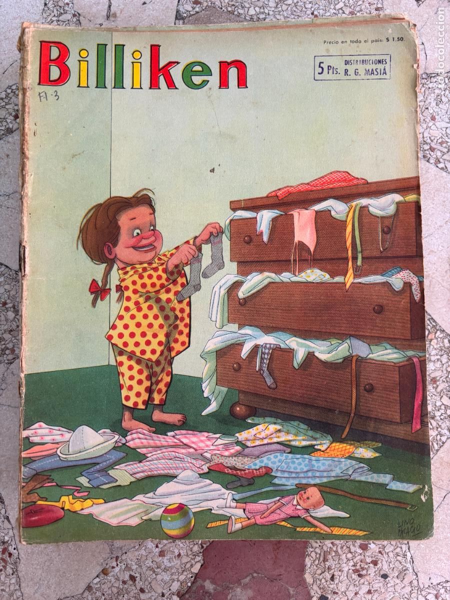 C&oacute;mics: BILLIKEN N&ordm; 1823 A&Ntilde;O 1954. PORTADA DE LINO PALACIO. POSTER DE MOTIVOS PARA CUADRITOS.