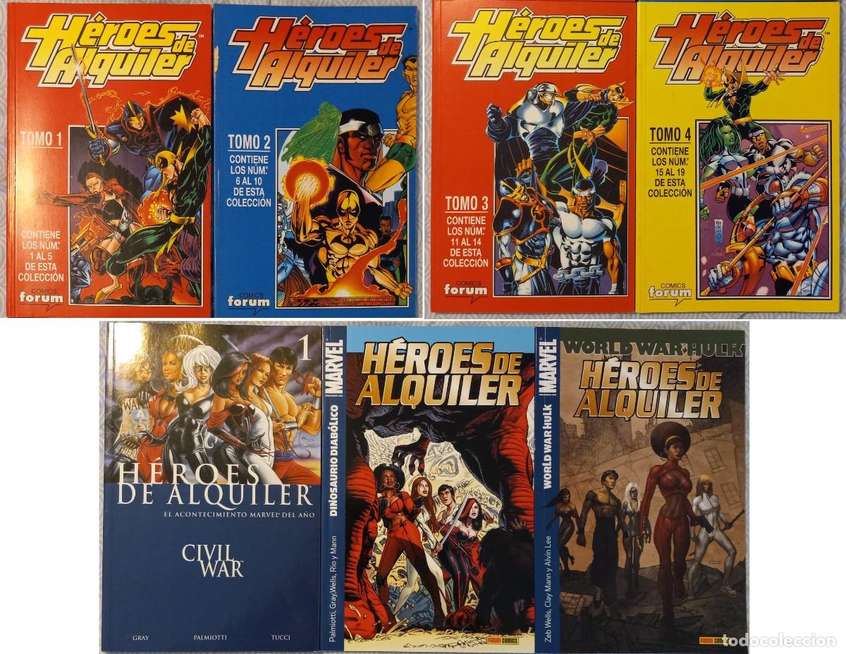 C&oacute;mics: Lote H&Eacute;ROES DE ALQUILER: 2 COLECCIONES MARVEL COMPLETAS - Foto 1