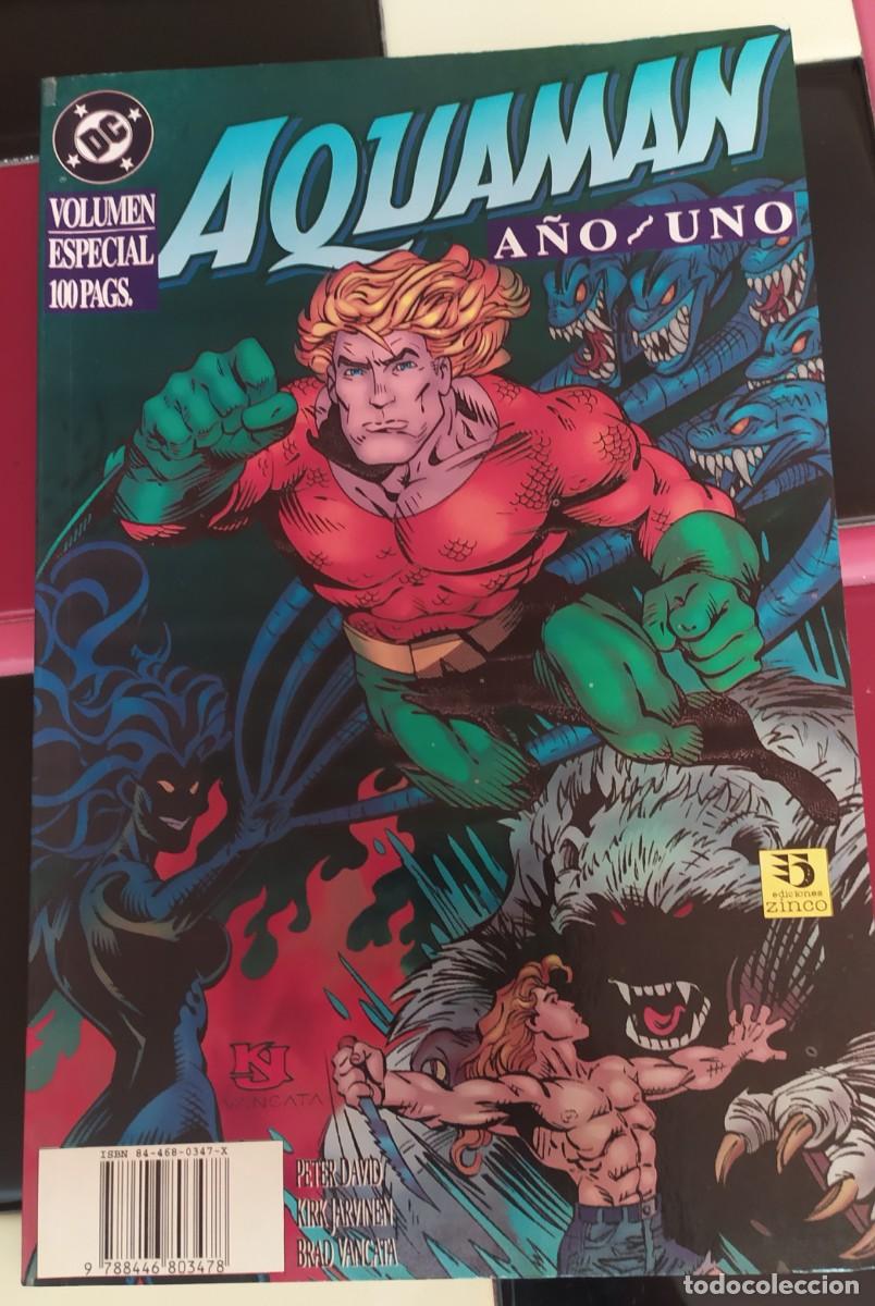 C&oacute;mics: Aquaman. A&ntilde;o uno. Volumen especial 100 po&aacute;ginas. Ediciones Zinco. 1995. Peter David