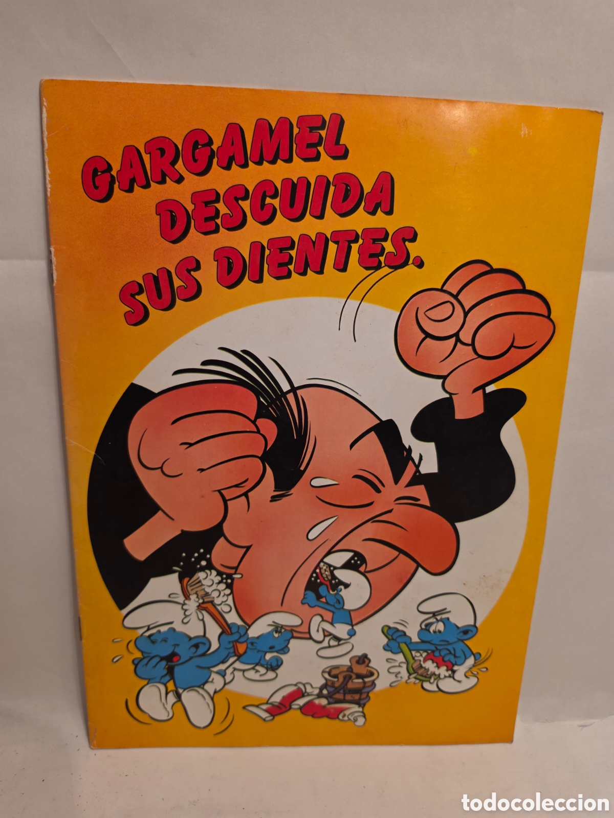 C&oacute;mics: GARGAMEL DESCUIDA SIS DIENTES. LOS PITUFOS. PUBLICIDAD PASTA DENTRIFICA LACER. A&Ntilde;OS 80