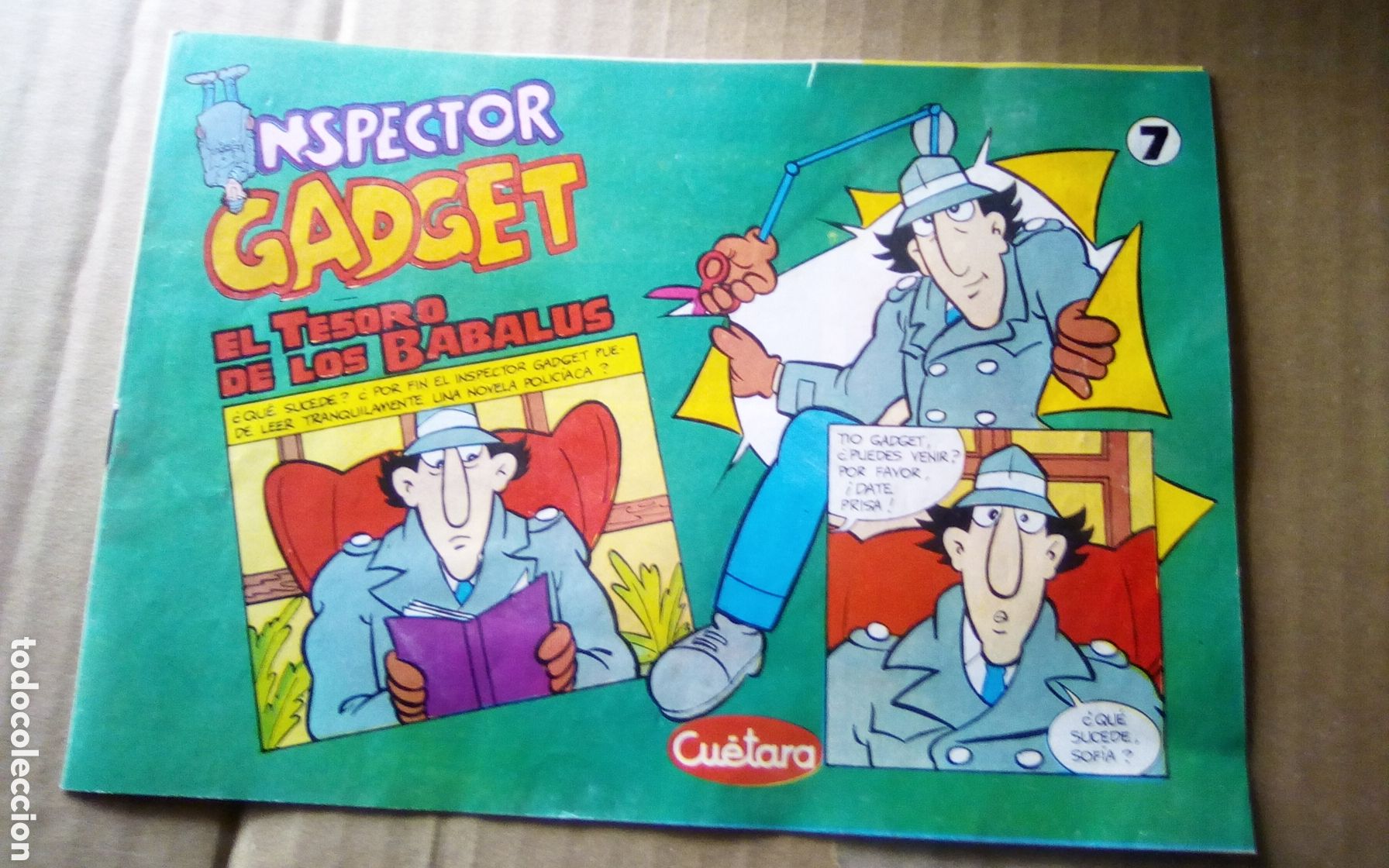 C&oacute;mics: C&oacute;mic inspector gadget, n&deg; 7. El tesoro de los Babalus. Obsequio galletas Cu&eacute;tara. A&ntilde;o 1987.
