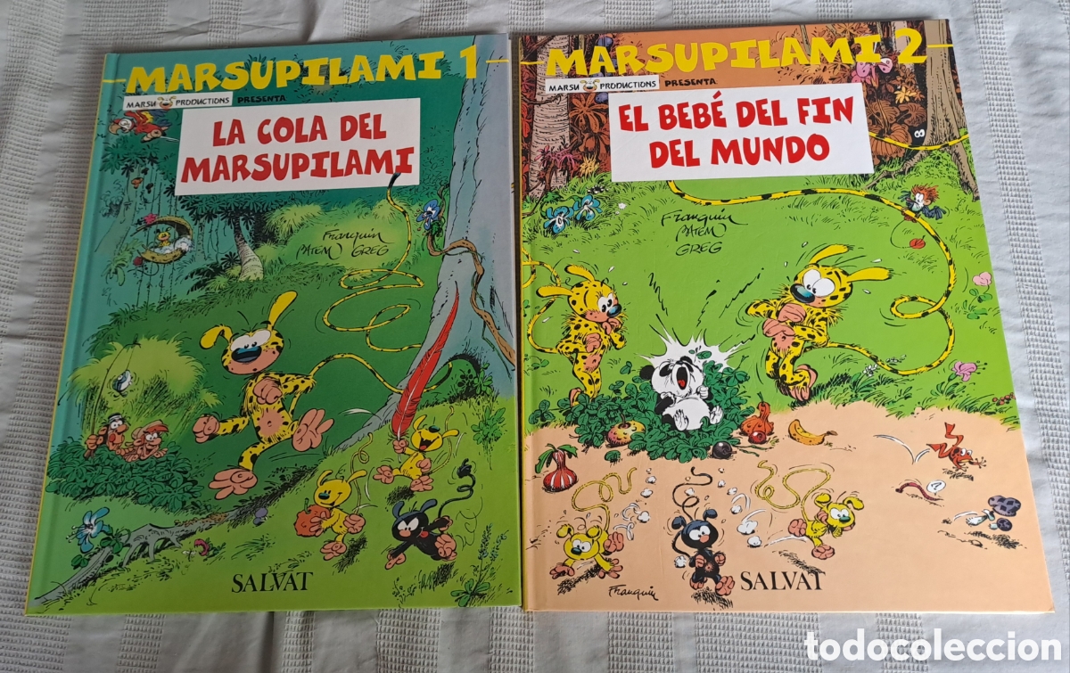 C&oacute;mics: MARSUPILAMI 1 y 2 - LA COLA DEL MARSUPILAMI y EL BEB&Eacute; DEL FIN DEL MUNDO - Editorial SALVAT 2001
