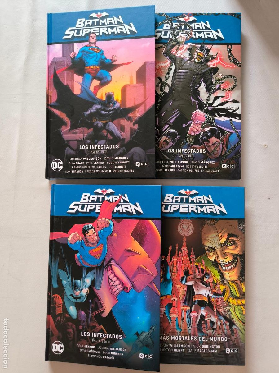 C&oacute;mics: BATMAN / SUPERMAN LOS INFECTADOS COMPLETA + LOS MAS MORTALES DEL MUNDO - DC ECC - TAPA DURA (354)