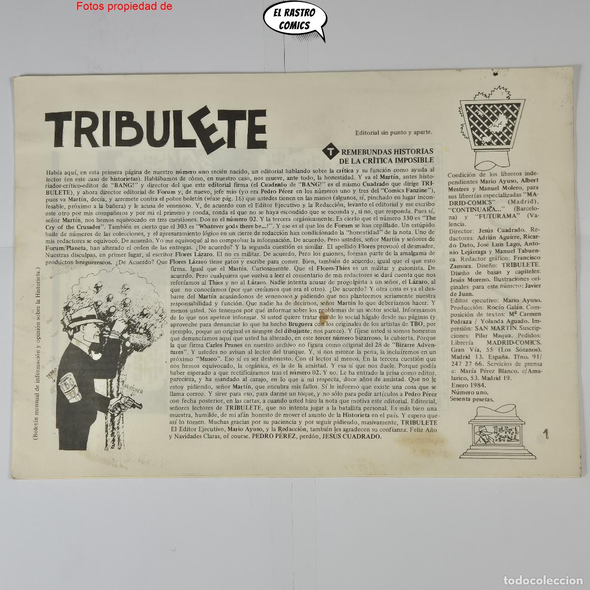 C&oacute;mics: Tribulete n&ordm; 1 uno, fanzine, estudio, criticas y rese&ntilde;as, 1984