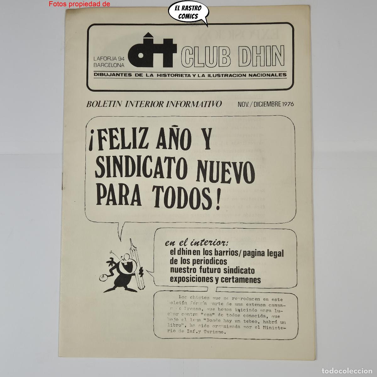 C&oacute;mics: Club Dhin diciembre 1976, Bolet&iacute;n interior informativo, fanzine, estudio, criticas, rese&ntilde;as, 6A