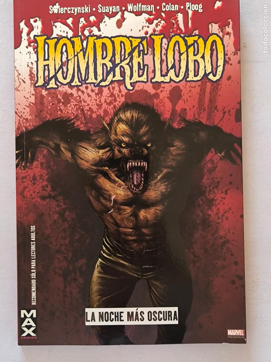 C&oacute;mics: HOMBRE LOBO - LA NOCHE MAS OSCURA - MARVEL - MAX (K1w)