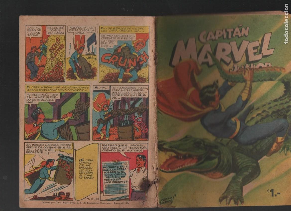 C&oacute;mics: CAPITAN MARVEL JUNIOR, N&ordm; 15. PUBLICACIONES UNIVERSALES, 1954