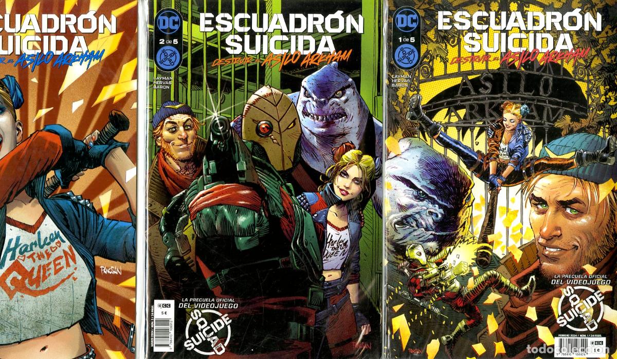 C&oacute;mics: Escuadr&oacute;n Suicida Destruir el Asilo Arkham / DC - Completa 5 num. (2024) - Layman / Herv&aacute;s / Baron