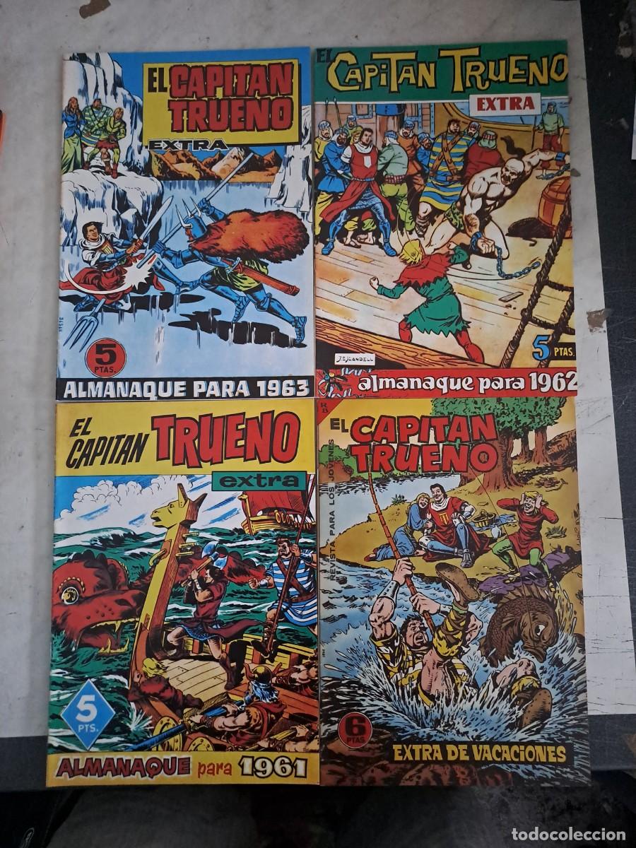 Comics : Lote el Capit&aacute;n Trueno, almanaques 1961, 1962, 1963 y extra de vacaciones, facs&iacute;mil Bolsa DA