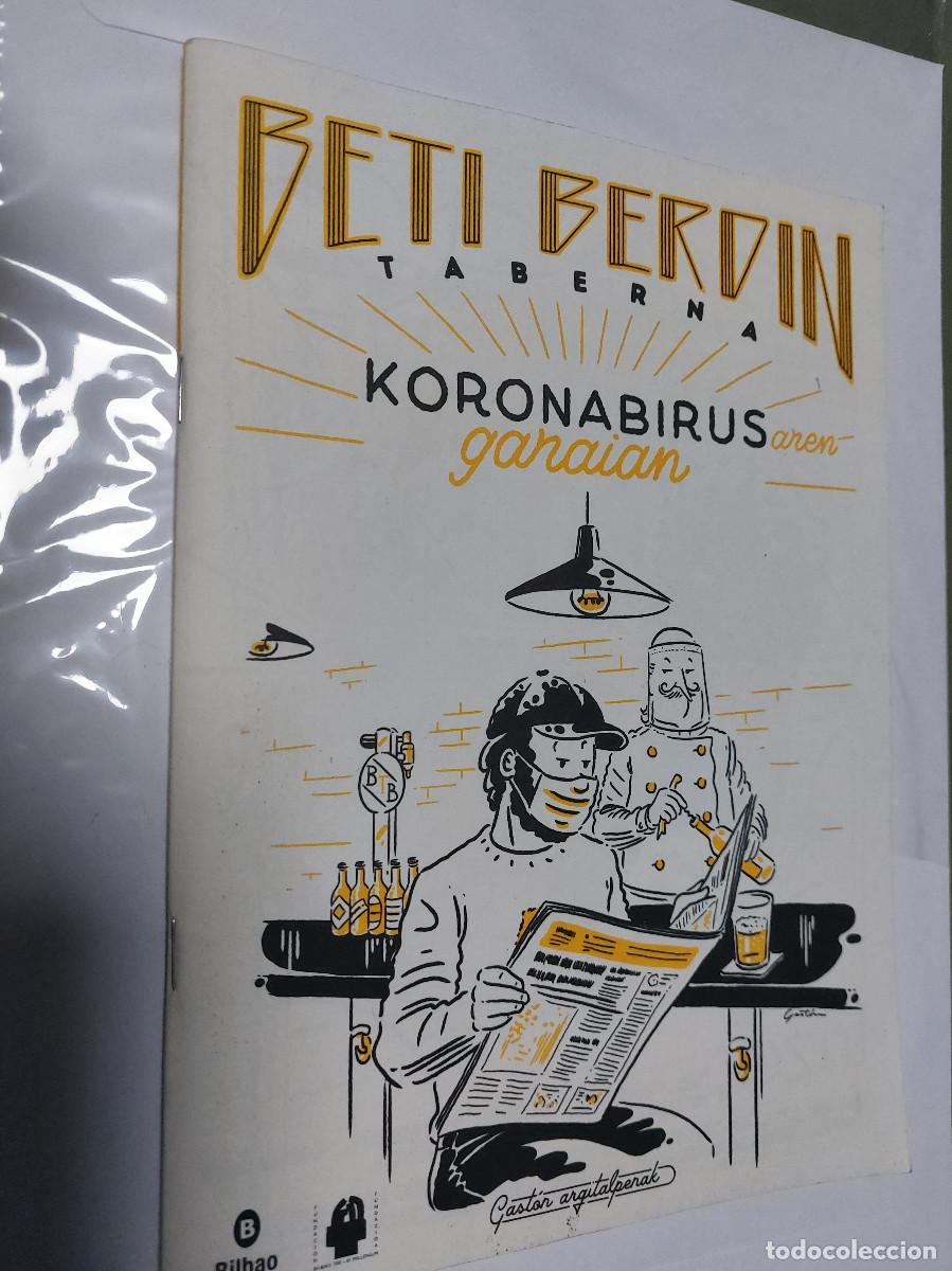 C&oacute;mics: Beti Berdin. Taberna. Koronabirusaren Ganaian. En grapa. comic. muy raro en vasco.