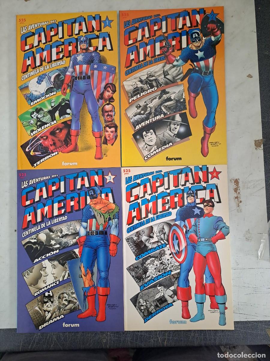 Comics: Capit&aacute;n America completa 4 n&uacute;meros, F&oacute;rum en muy buen estado Bolsa DA