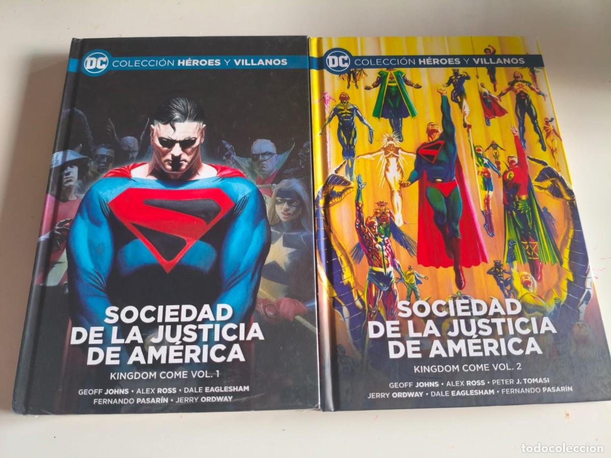 C&oacute;mics: Colecci&oacute;n h&eacute;roes y villanos 63 y 66 Sociedad de la Justicia: Kingdom Come Vol. 1 y 2 - Salvat Ecc