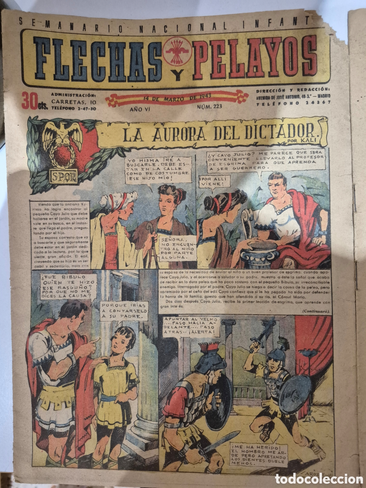 C&oacute;mics: 3 unitats Flechas y Pelayos n&deg;182,189 de 1942 i n&deg;223 de 1943