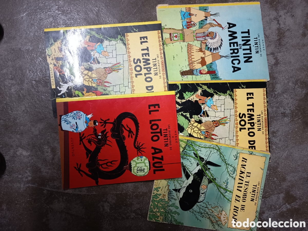 C&oacute;mics: Lote de 5 antiguos comics de Tintin, ediciones antiguas,tapa nlanda