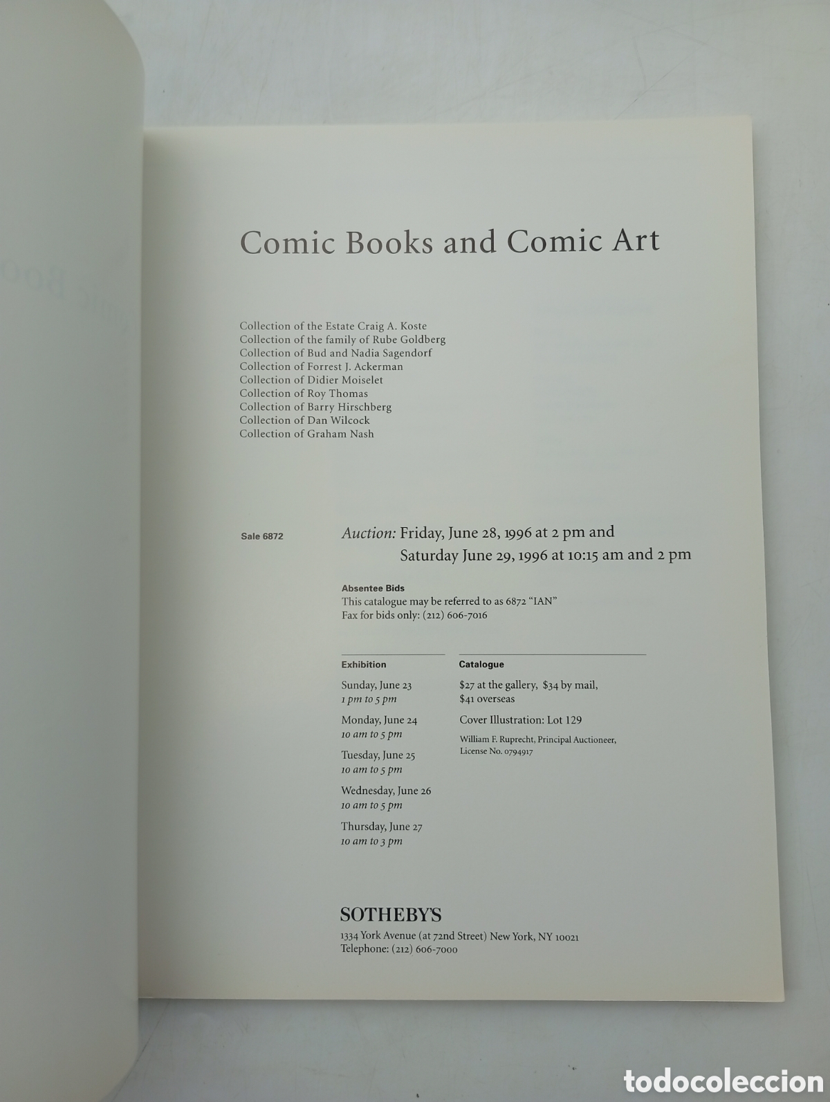 C&oacute;mics: Cat&aacute;logo subasta arte c&oacute;mic Sothebys 1996 - Foto 2