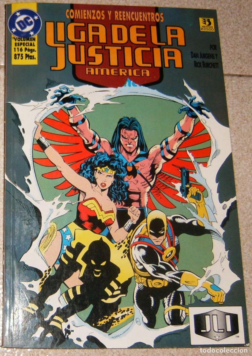C&oacute;mics: LIGA DE LA JUSTICIA Am&eacute;rica COMIENZOS Y REENCUENTROS Ed. Zinco TOMO 3