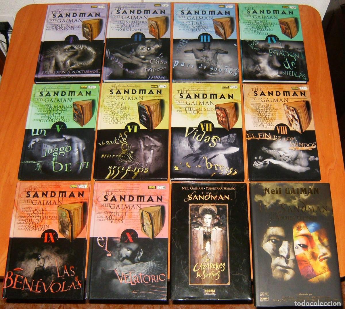 C&oacute;mics: SANDMAN Completa, 1 a 10 + CAZADORES DE SUE&Ntilde;OS + NOCHES ETERNAS + Muerte 1 y 2 . Tomos NORMA. LOTE