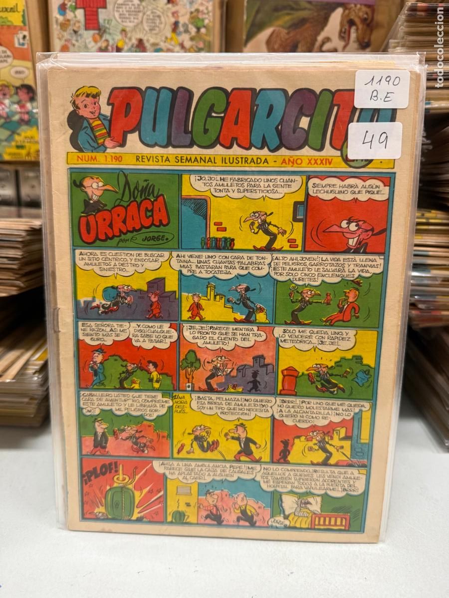 C&oacute;mics: PULGARCITO EDITORIAL BRUGUERA NUMERO 1190