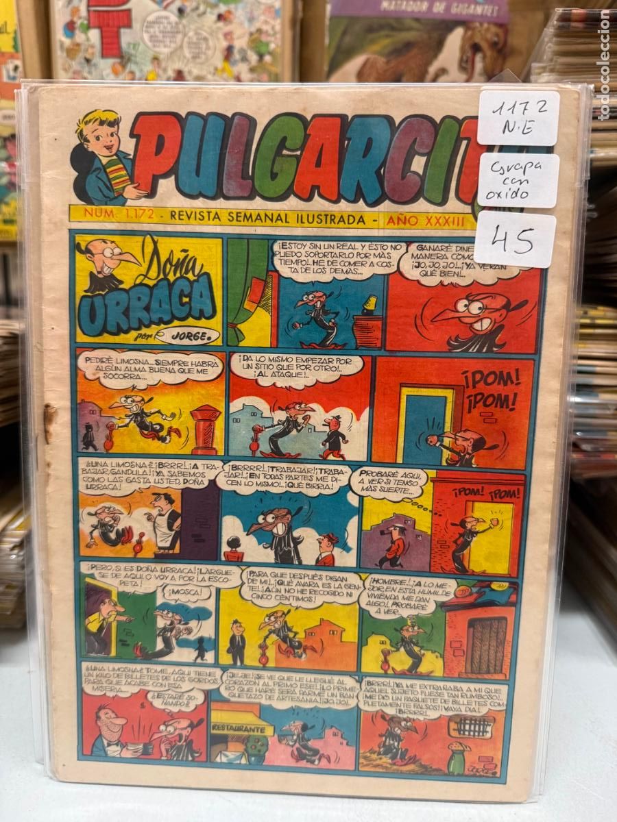 C&oacute;mics: PULGARCITO EDITORIAL BRUGUERA NUMERO 1172