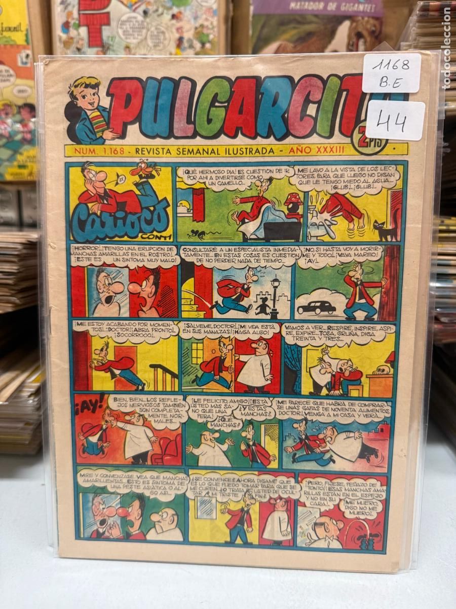 C&oacute;mics: PULGARCITO EDITORIAL BRUGUERA NUMERO 1168