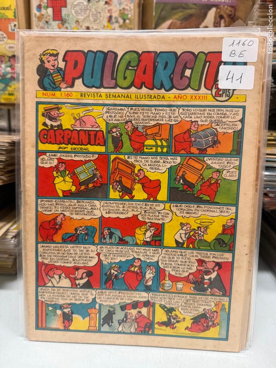 C&oacute;mics: PULGARCITO EDITORIAL BRUGUERA NUMERO 1160