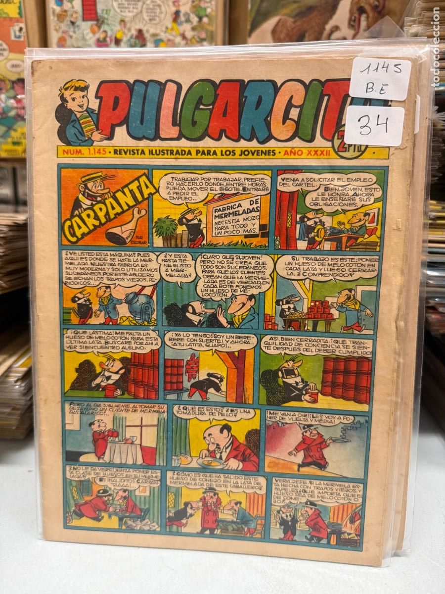 C&oacute;mics: PULGARCITO EDITORIAL BRUGUERA NUMERO 1145