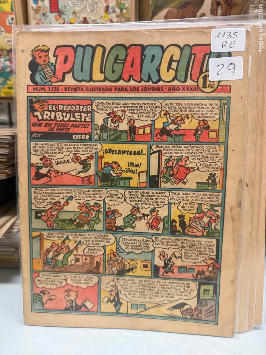 C&oacute;mics: PULGARCITO EDITORIAL BRUGUERA NUMERO 1135