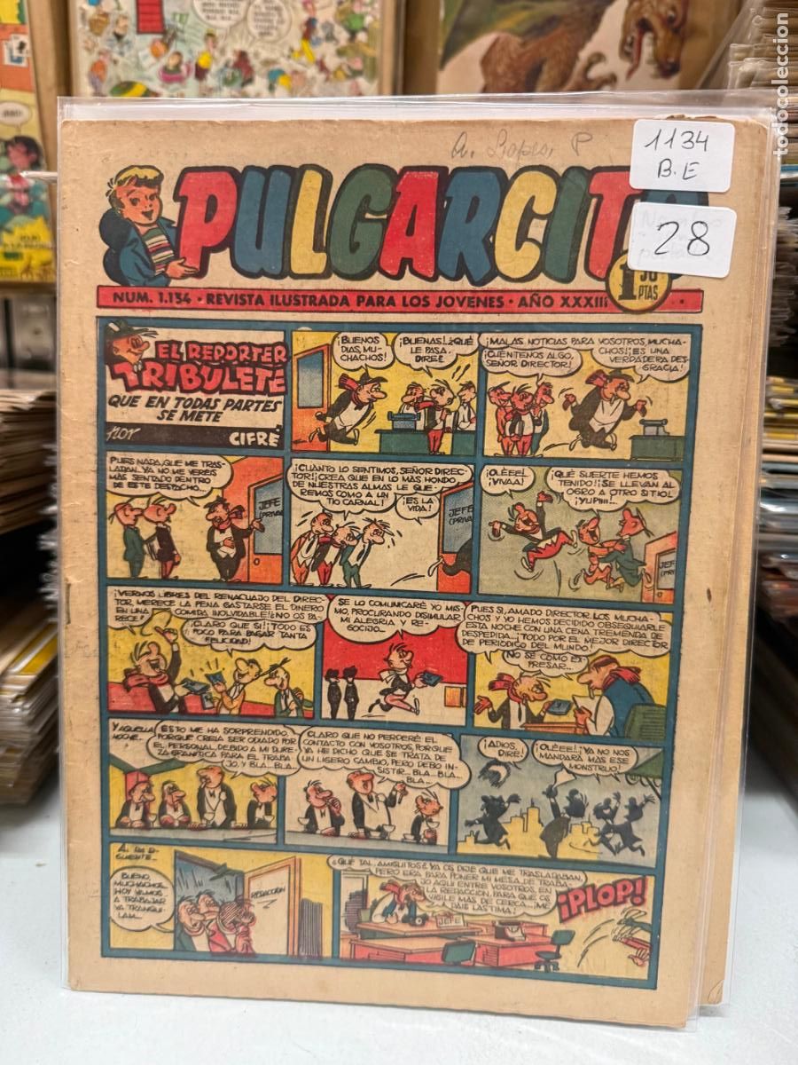 C&oacute;mics: PULGARCITO EDITORIAL BRUGUERA NUMERO 1134