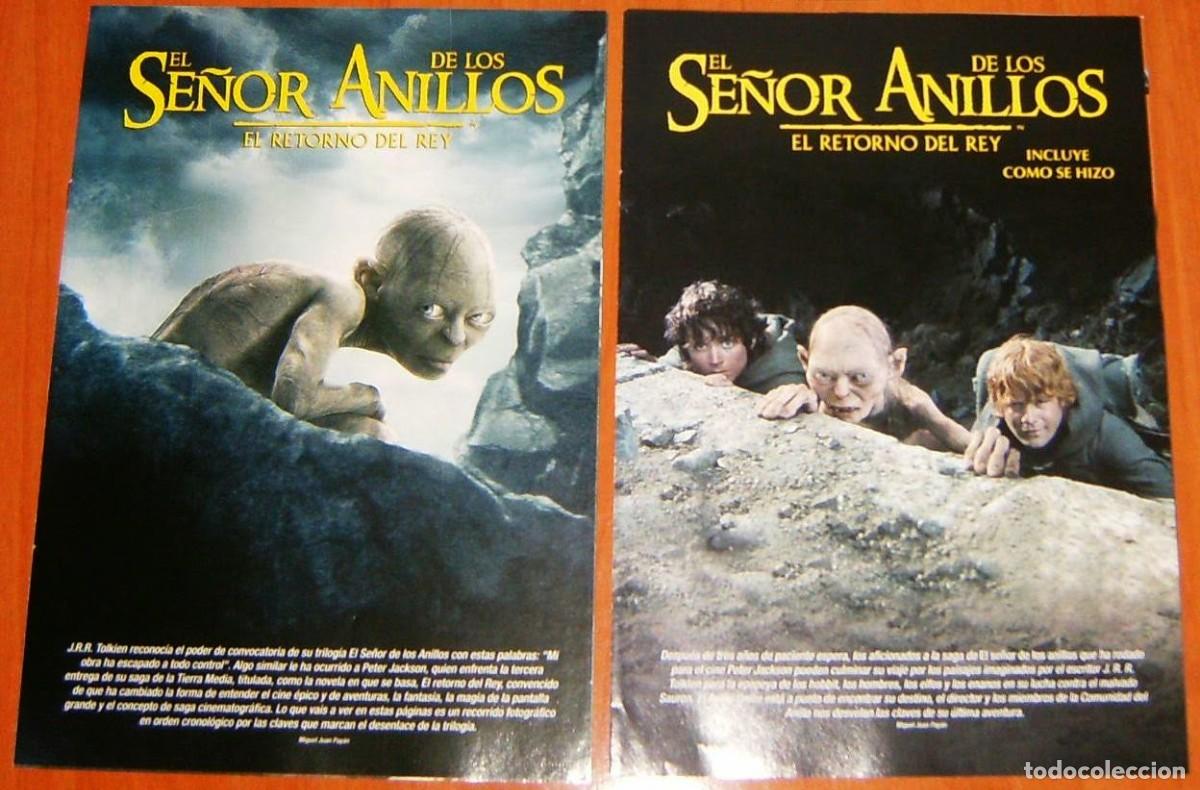 C&oacute;mics: EL SE&Ntilde;OR DE LOS ANILLOS EL RETORNO DEL REY SUPLEMENTOS ESPECIALES de revista Acci&oacute;n CUADERNO-REVISTA