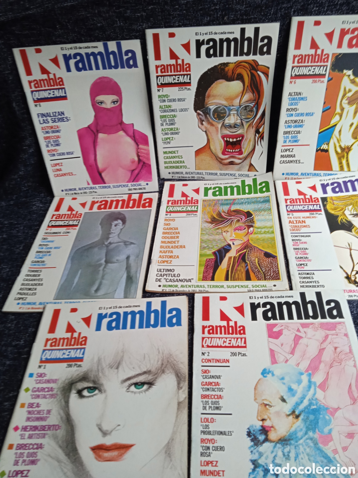 C&oacute;mics: RAMBLA QUINCENAL -COLECCION COMPLETA EN 8 EJEMPLARES
