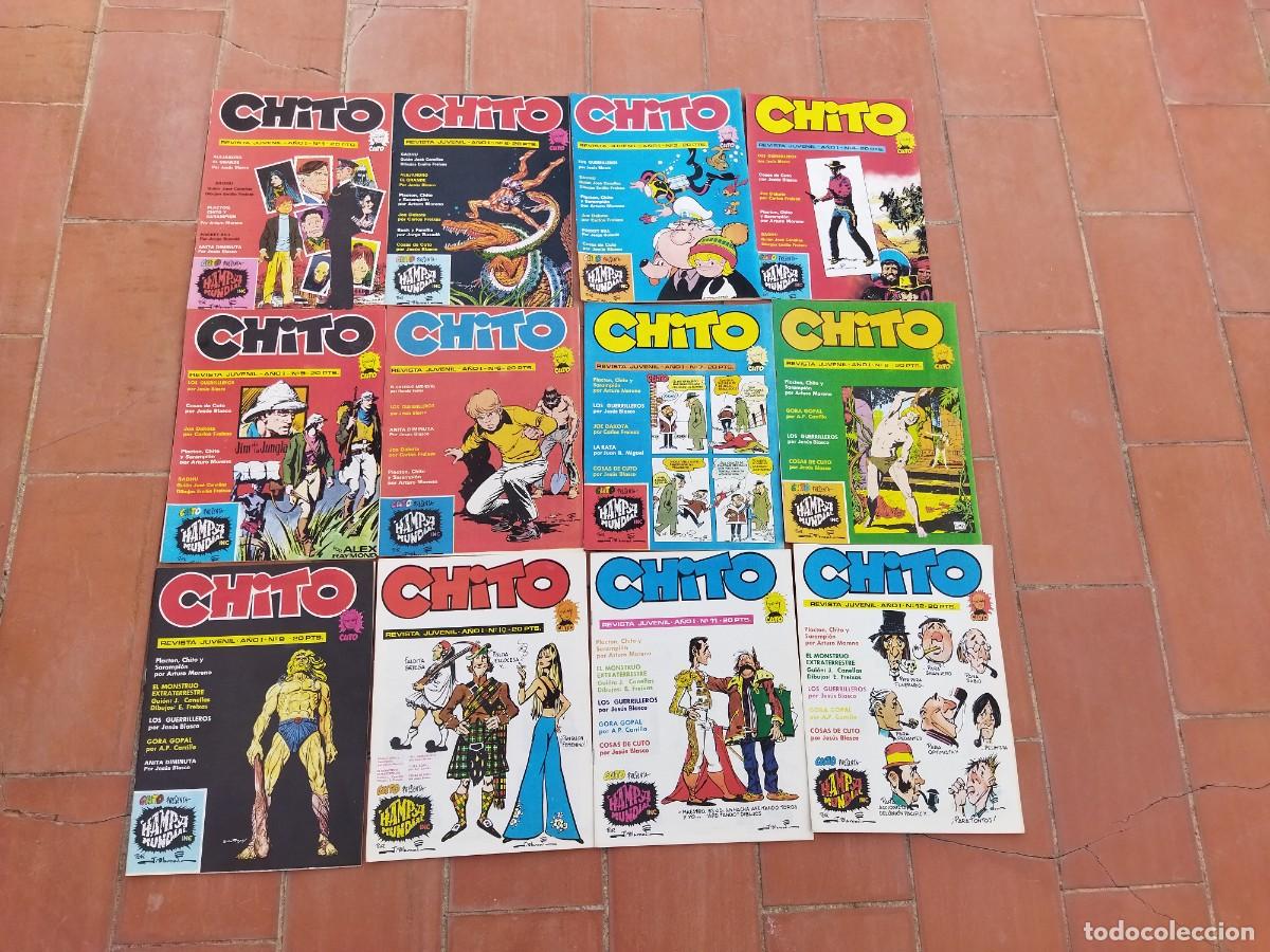 C&oacute;mics: lote de 39 comics CHITO 22 del N&ordm; 1 al 22 + 17 extraordinarios editor juan martin pavon a&ntilde;os 70