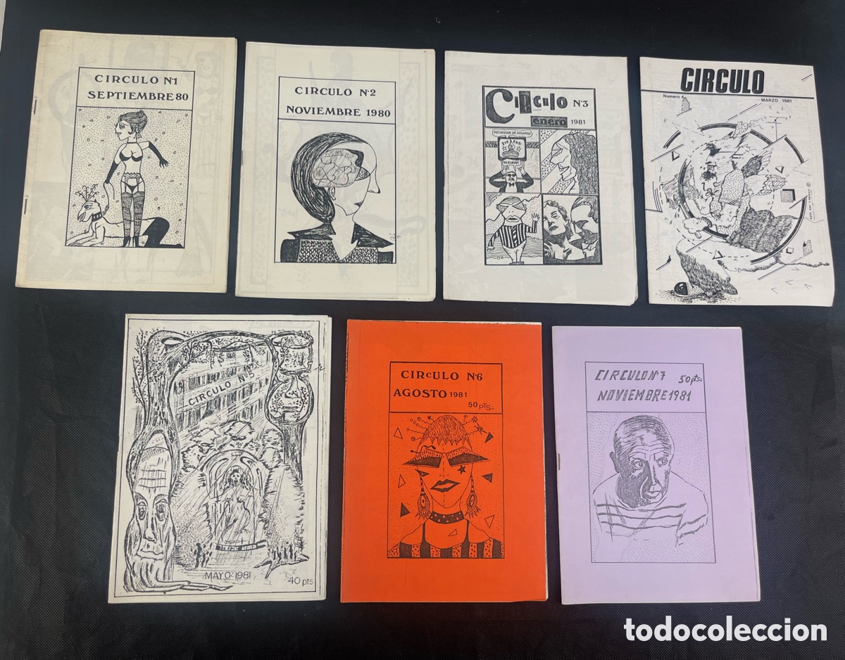 C&oacute;mics: 7 REVISTAS (1 AL 7) - CIRCULO - A&Ntilde;OS 1980-81 - FANZINE - MADRID - muy raro