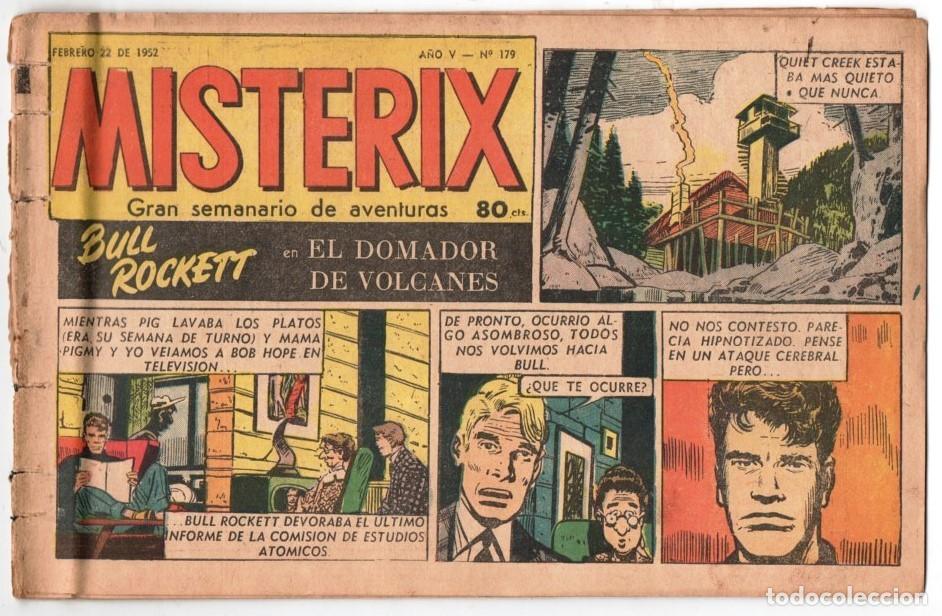 C&oacute;mics: 1952 MISTERIX # 179 BULL ROCKETT en DOMADOR VOLCANES- JIM TORO - MISTERIX - EL CACIQUE BLANCO 24 PAG