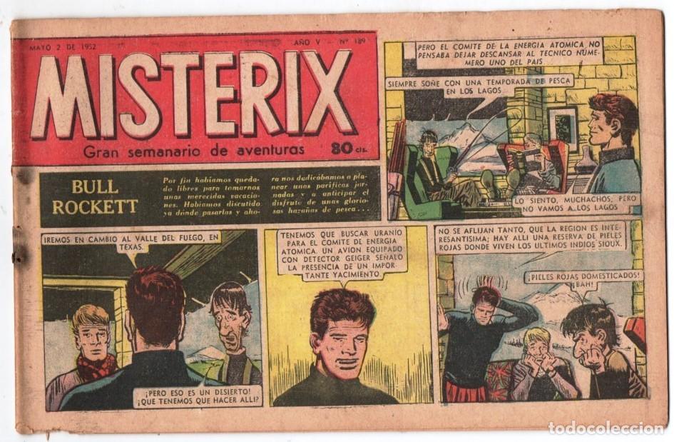C&oacute;mics: 1952 MISTERIX # 189 BULL ROCKETT - JIM TORO - MISTERIX - EL CACIQUE BLANCO 24 PAG