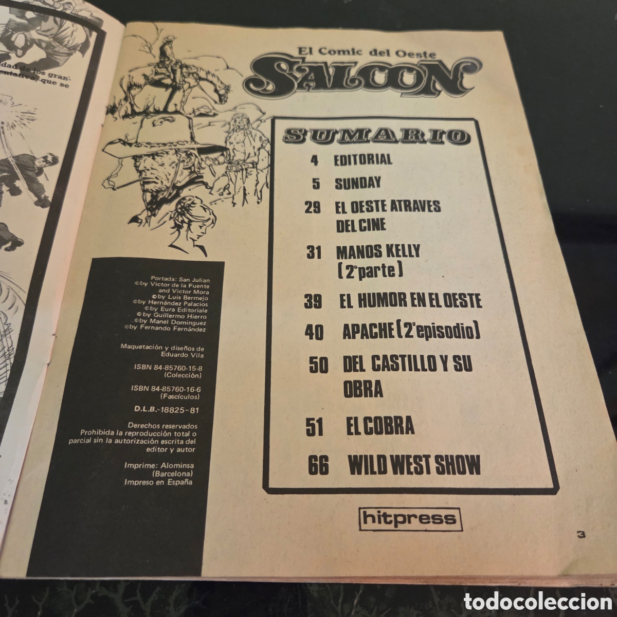 C&oacute;mics: SALOON - N&ordm; UNO - N&ordm; 1 - EL COMIC DEL OESTE - Foto 2