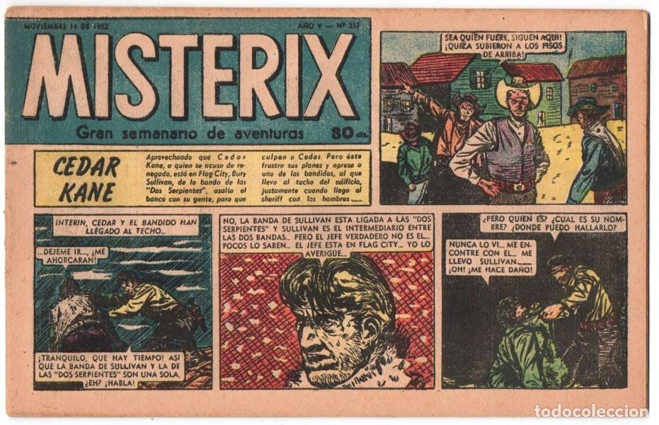 C&oacute;mics: 1952 MISTERIX # 217 &acute;&acute;CEDAR KANE&acute;&acute;- BULL ROCKETT - JIM TORO - MISTERIX - 24 PAG